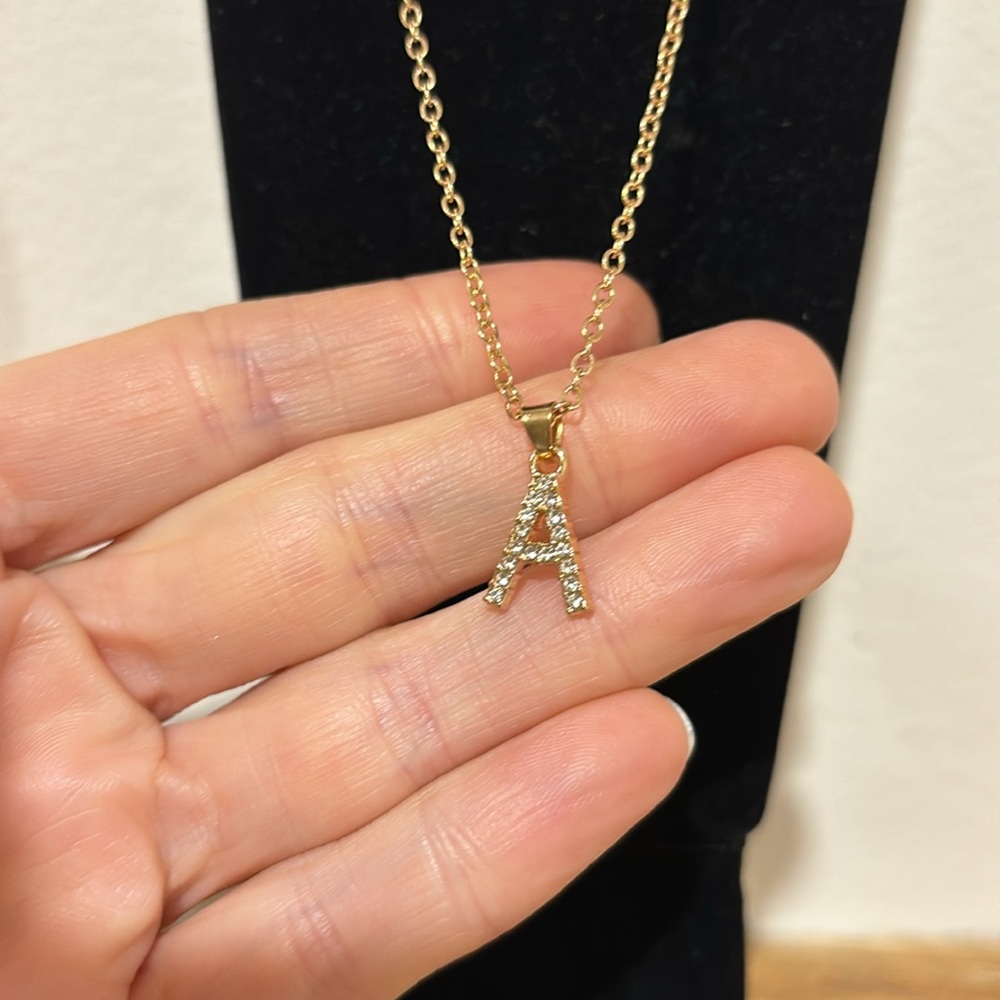 New “A” initial necklace $7 add on